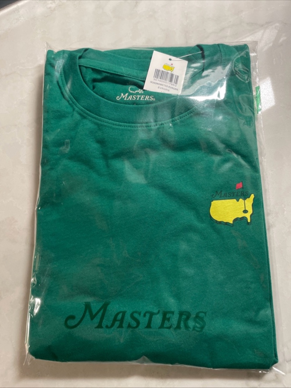 2026 Masters Gnome Green Golf T-Shirt with Yellow Masters Logo | size Large